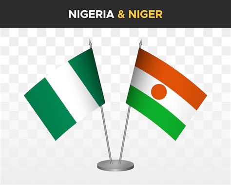 Premium Vector | Nigeria vs niger desk flags mockup isolated 3d vector ...