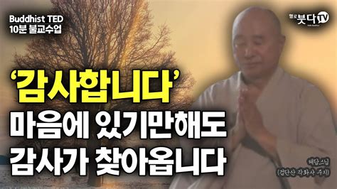 감사합니다 마음에 있기만 해도 감사가 찾아옵니다 10분 불교수업 24회 혜담스님 기도 깨달음 열반 수행 Youtube