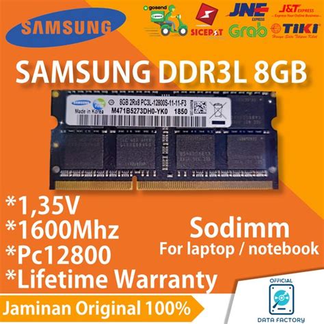 Jual RAM LAPTOP SAMSUNG DDR3L 8GB 1600Mhz PC12800 1 35V SODIMM DDR 3 8