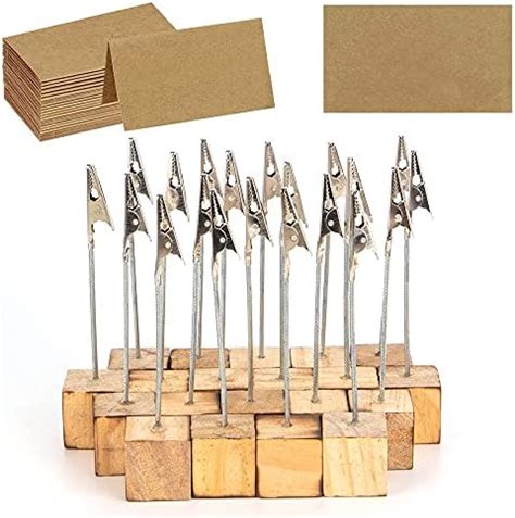 Amazon 30 Pcs Rustic Wood Place Card Holders With Swirl Wire