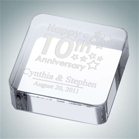 Square Crystal Glass Paperweight Impact Promos By Romo Creations Llc