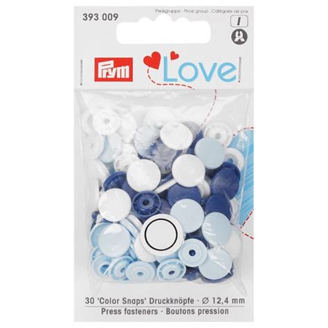 Prym Love Druckkn Pfe Color Snaps Mm Blau Wei Hellblau St