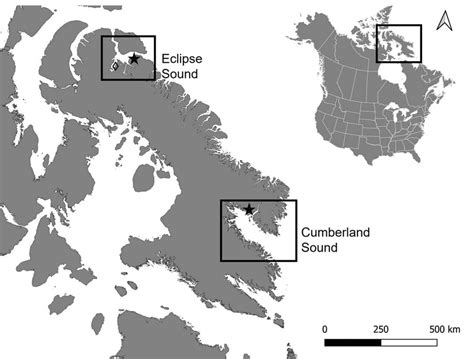 Map Of Baffin Island Nunavut Canada Indicating The Eclipse Sound