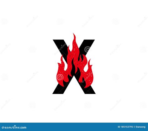 Burning X Letter Icon Hot Fire Fame X Logo Design Stock Vector Illustration Of Abstract