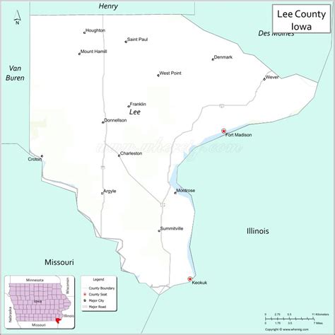 Map Of Lee County Iowa Where Is Located Cities Population