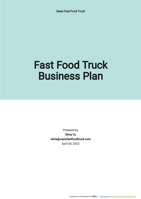 Food Truck Plans In Google Docs Templates Designs Docs Free