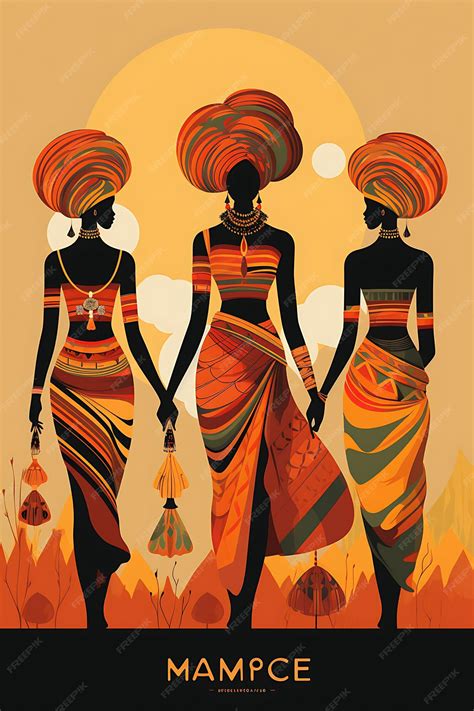 Premium Ai Image Poster Of Afrocentric Fashion Illustration Of Black