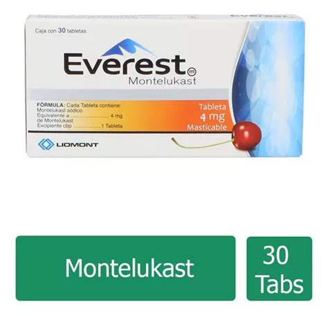 Everest Montelukast 4 Mg Caja Con Envase Con 30 Tabletas Mas Envío Gratis