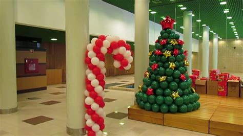 Decoração Empresarial De Natal Com Árvore De Balões Youtube