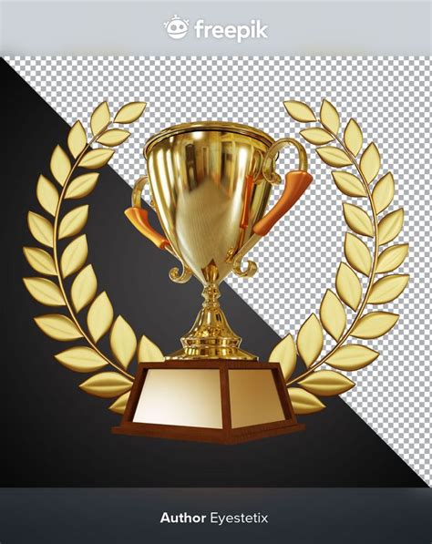 Premium Psd Golden Award Trophy Cup D Composition Isolated Awards