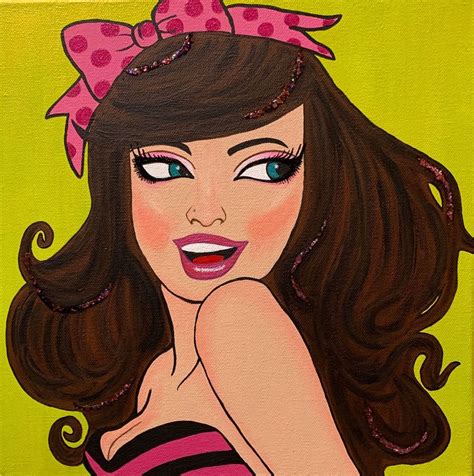Fun Sexy Retro Brunette Pinup High Quality 12 X 12 Giclee Print Made From Original Painting Etsy