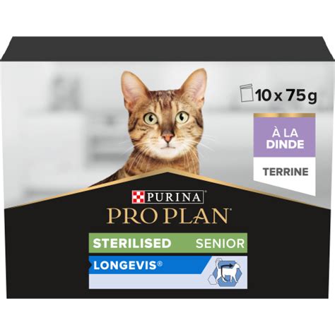 Pro Plan Sterilised Senior 7 Longevis terrine à la dinde pour chat