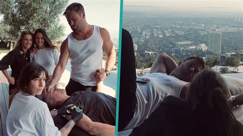 Chris Hemsworth and Matt Damon hold hands getting tattoos together ...