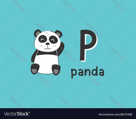 Alphabet Letter P And Panda Royalty Free Vector Image