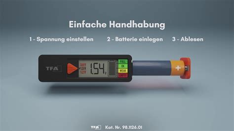 TFA Dostmann Batterietester BatteryCheck Passend für Batterien