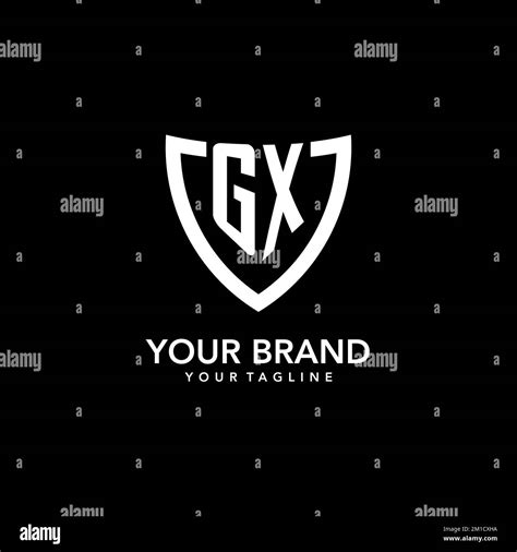 Gx Monogram Initial Logo With Clean Modern Shield Icon Design