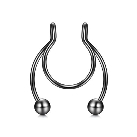 Piercing Au Nez C Black Faux Anneaux De Septum Anneaux De Nez En