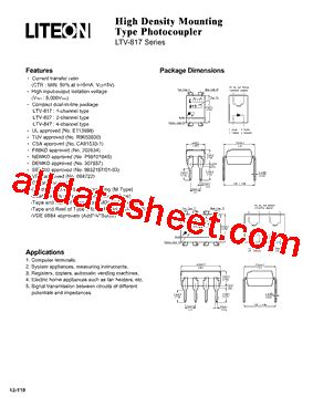 LTV 817 V01 Datasheet PDF Lite On Technology Corporation