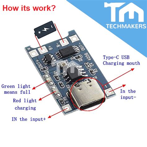 TP4056 TP 4056 Micro USB Type C 5V 1A Lithium Li Ion Battery Charging