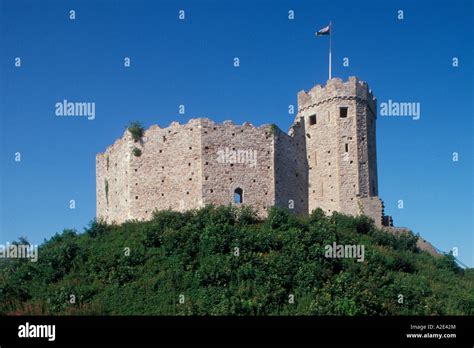 Norman Keep Cardiff Castle Wales UK Stock Photo - Alamy