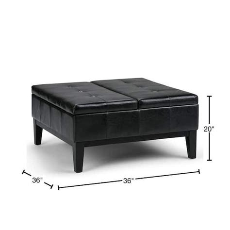 15 Ideas Of Black Faux Leather Ottomans