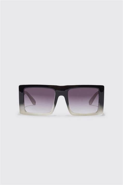 Men S Ombre Rectangle Sunglasses Boohoo Uk