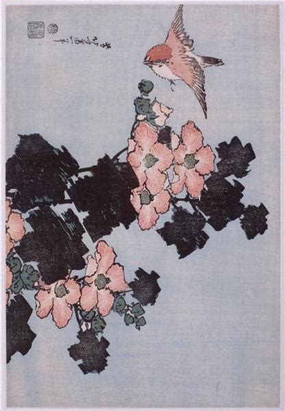 Hibiscus and Sparrow - Katsushika Hokusai - WikiArt.org