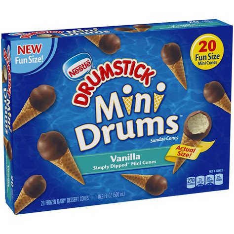 Nestle Drumstick Mini Drums Vanilla Simply Dipped Mini Ice Cream Cones