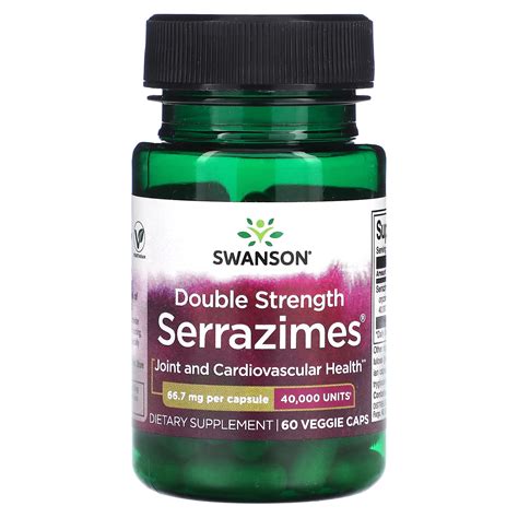 Swanson Double Strength Serrazimes 66 7 Mg 60 Veggie Capsule