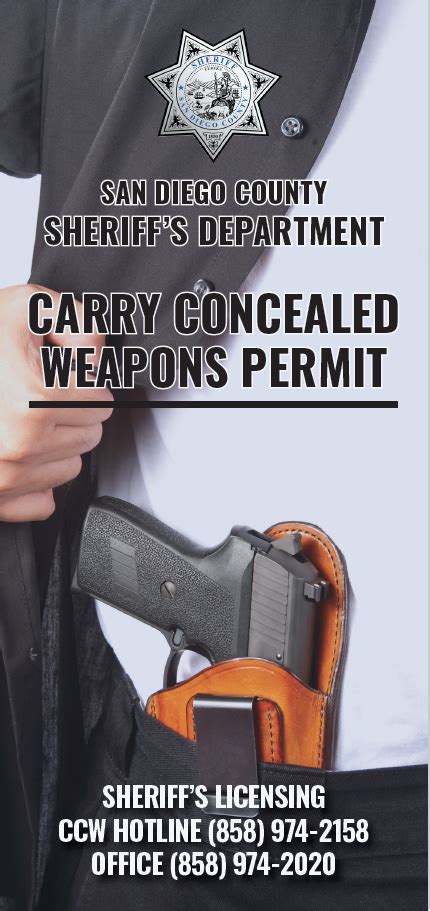 Carry Concealed Weapons Ccw License San Diego County Sheriff