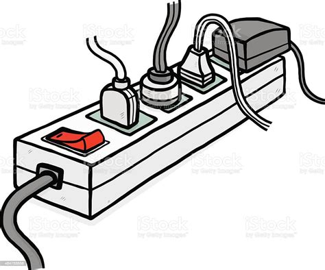 Illustration Of Many Plugs In A Electrical Socket Stock Illustration