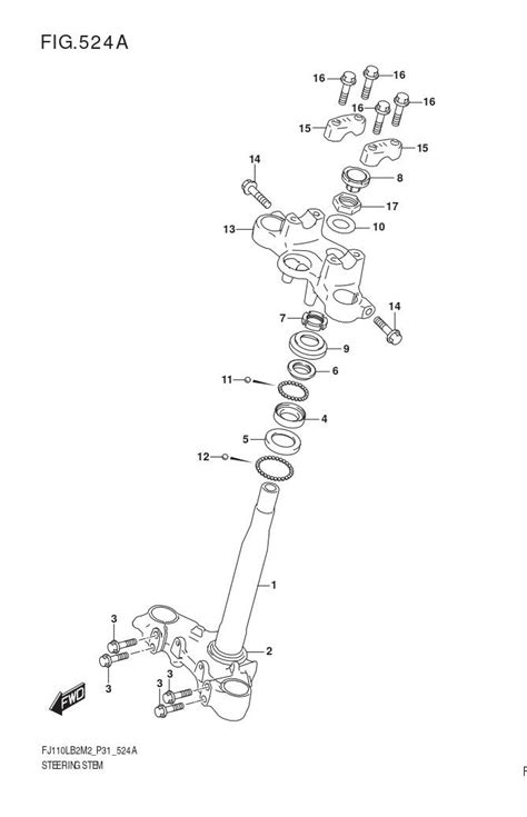 Raider J Crossover STEERING STEM FIG 524A 1 E 6 Suzuki