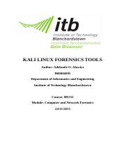 Kali Linux Forensics Tools Docx Kali Linux Forensics Tools Author