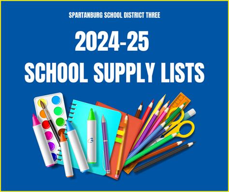 2024 25 School Supply Lists Pacolet Elementary School