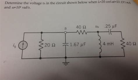 Solved Determine The Voltage Upsilon A In The Circuit Shown