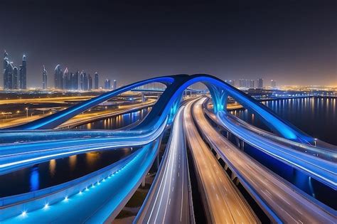 Premium Photo | Beautiful view of Meydan Bridge in Dubai Modern ...