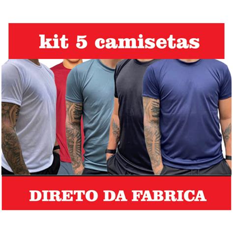 Kit 5 Camisetas Dryfit Masculina Lisa Academia Shopee Brasil