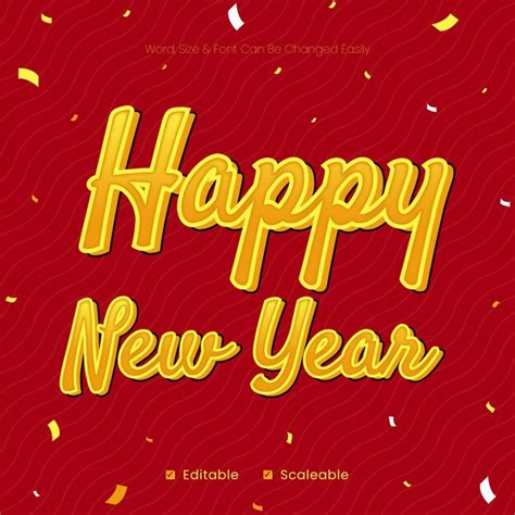 Premium Vector Vector Happy New Year Editable 3d Text Effect Design