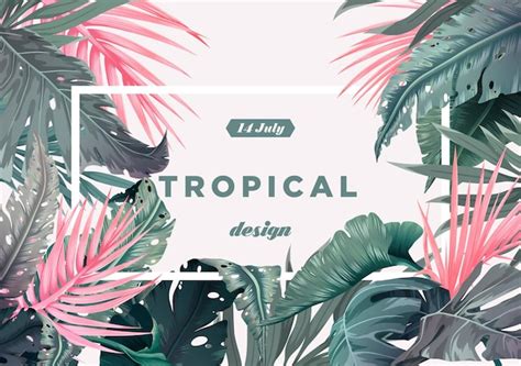 Fondo tropical brillante con plantas de la selva patrón exótico con