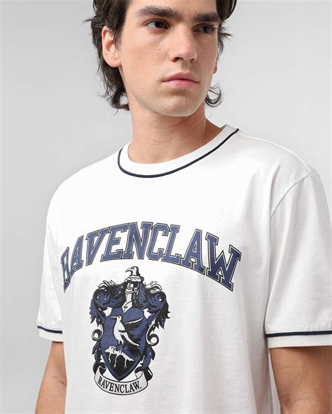 Riachuelo Camiseta Masculina Manga Curta Corvinal Branca Harry Potter