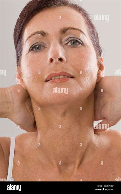 Mature Woman Smiling Portrait Stock Photo Alamy