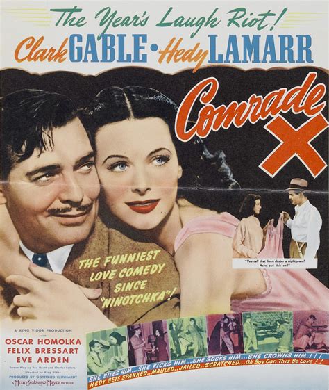 Comrade X Clark Gable And Hedy Lamarr Mgm Movie Poster Clark