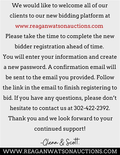 **ANNOUCEMENT** NEW BIDDING PLATFORM- MUST REGISTER!!! – Reagan-Watson