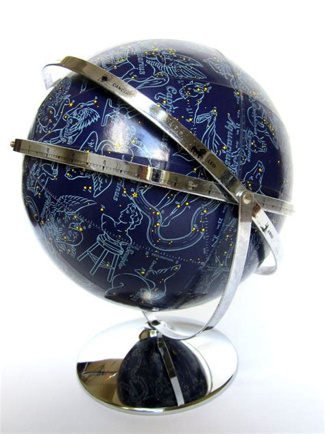 Vintage World Globe Celestial Stars Astronomy Zodiac Rand