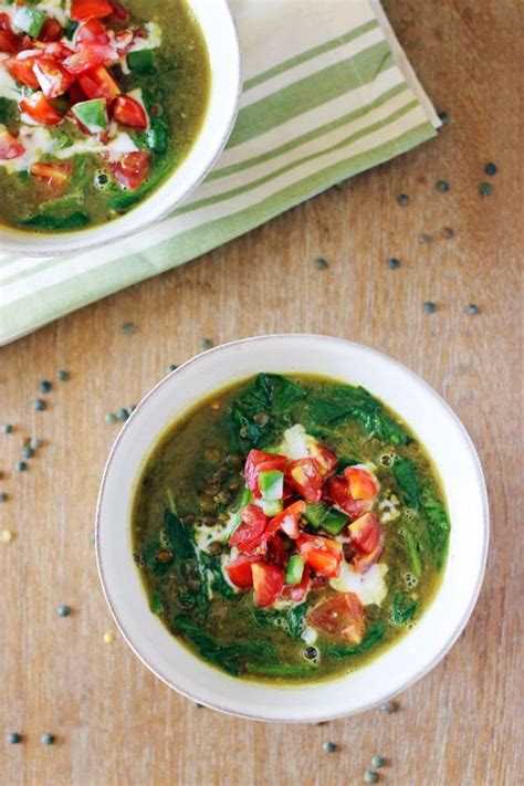 Coconut Green Lentil Soup With Spinach Recipe Green Lentils Green