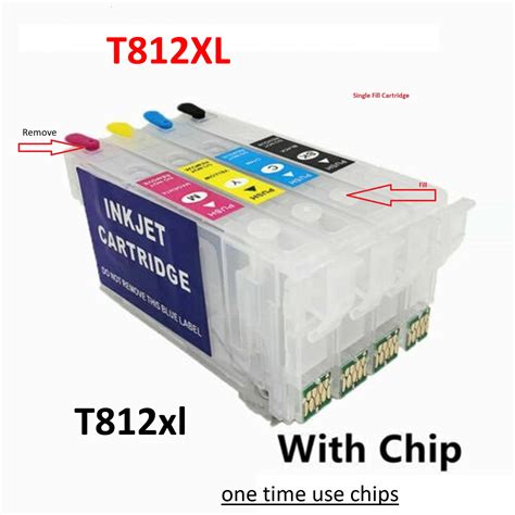 4pk Epson 812 812xl T812xl With Chip Empty Cartridges Fo