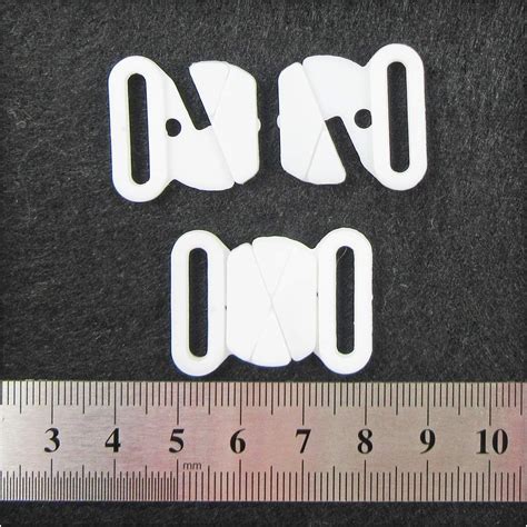 4 Pairs Bikini Clips Hook And SNAP Plastic Clasps 19mm Strap Bra Fastener Swimwear White