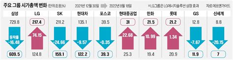 10대 그룹 시총 희비한화·현대重 웃었다 네이트 뉴스