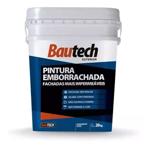 Tinta Emborrachada Impermeabilizante Bautech 20kg Gelo Parcelamento