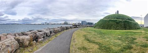 Thufa Hill in Reykjavik with City Skyline on Background Stock Image - Image of destinations ...